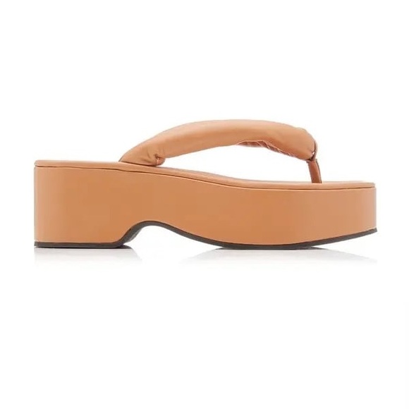 STAUD Shoes - Staud Rio Puffy Leather Platform Sandals Tan 39